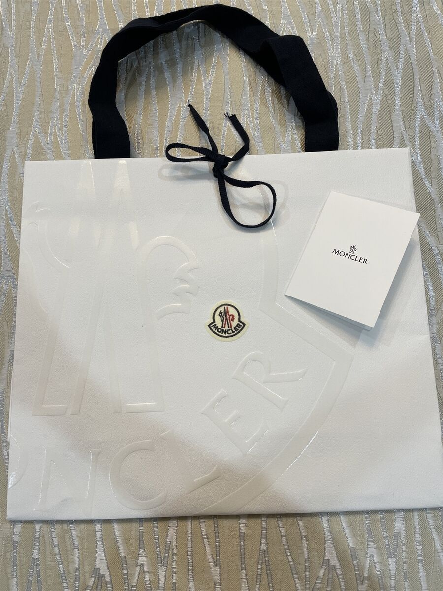 Authentic MONCLER Shopping Bag With Receipt Holder. 12 1/2 Authentic MONCLER Shopping Bag With Receipt Holder. 12 1/2