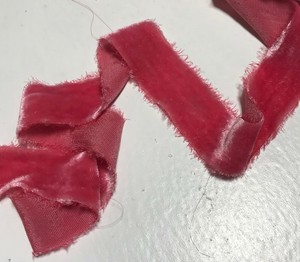 Hand-Dyed-Amaranth-Pink-Silk-Velvet-Ribbon-4-Widths-to-choose-from