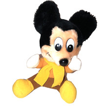 Walt Disney Mickey Mouse 8" Plush, Mickey's Christmas Carol Vintage