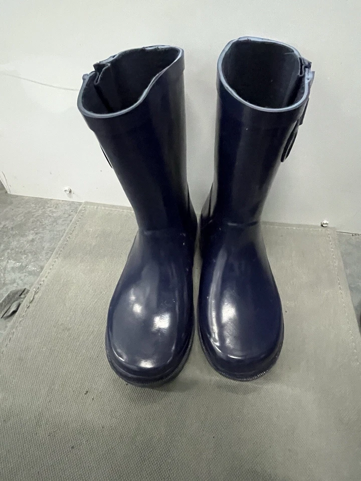 Botas de lluvia Lands' End Youth azul marino sin cordones de goma juveniles talla 11 M Core A191 Foto 3 de 4