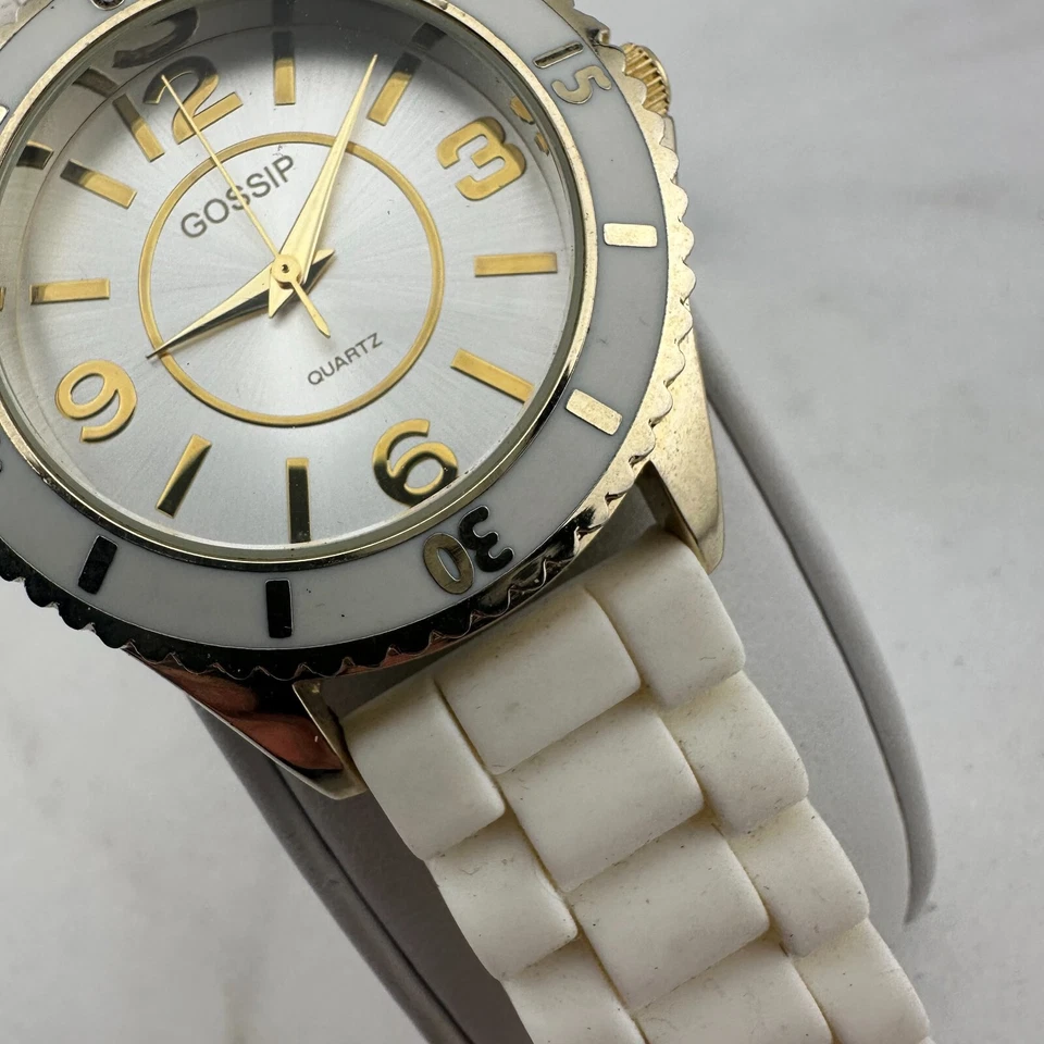 Gossip наручные часы белый / золото GSP815B круглый циферблат часов - имеет новый аккумулятор - Изображение 3 из 4