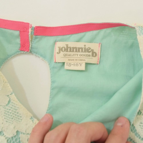 Johnnie b Girls Dress 15-16Y Green Lace Fit & Flare Sleeveless Summer Juniors - Picture 5 of 6