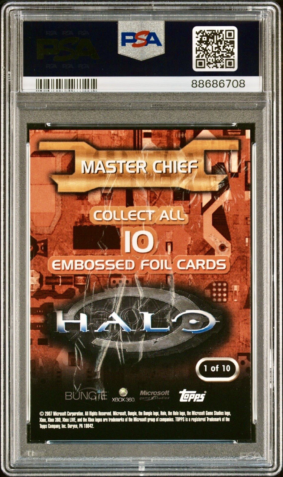 2007 TOPPS HALO MASTER CHIEF EMBOSSED FOIL CARD 1 PSA GEM MT 10 eBay