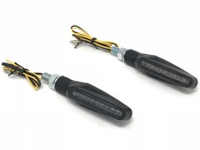Motorbike LED Indicators - single row LED'S Black Slim Line Sports & Street Bike