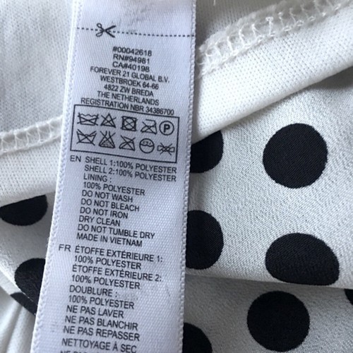 Forever 21 White & Black Polka Dot Sleeveless Fit & Flare Round Neck Dress L - Picture 7 of 9