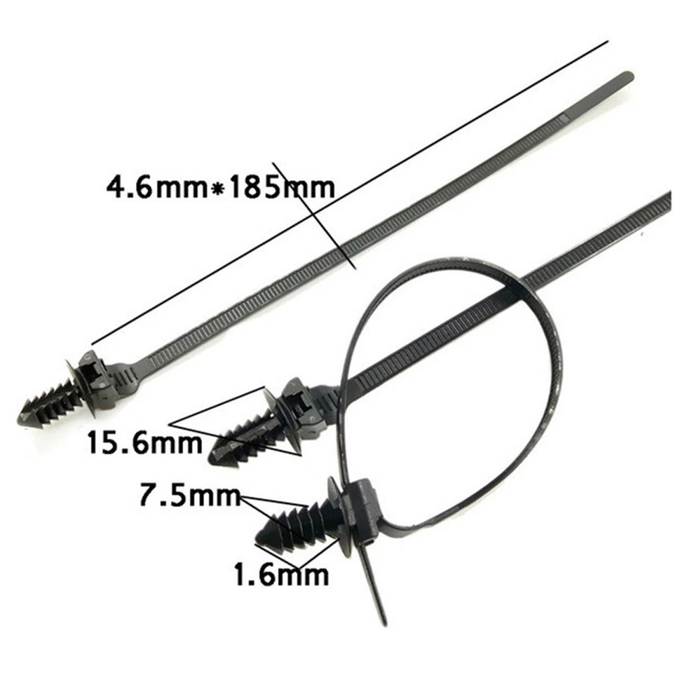 Paquete de 50 piezas de sujetador de correa de amarre de nailon de montaje en automóvil Foto 2 de 4