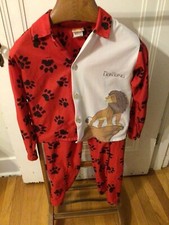 Vintage 90s Disney Lion King Paw Print Childs/Kids Wormser USA Pajamas Set sz 12