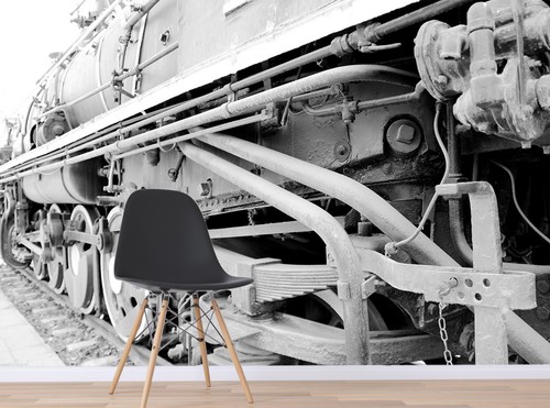 3D Train Wheels G1079 Transport Wallpaper Mural Self-adhesive Removable Honey - Picture 2 of 7