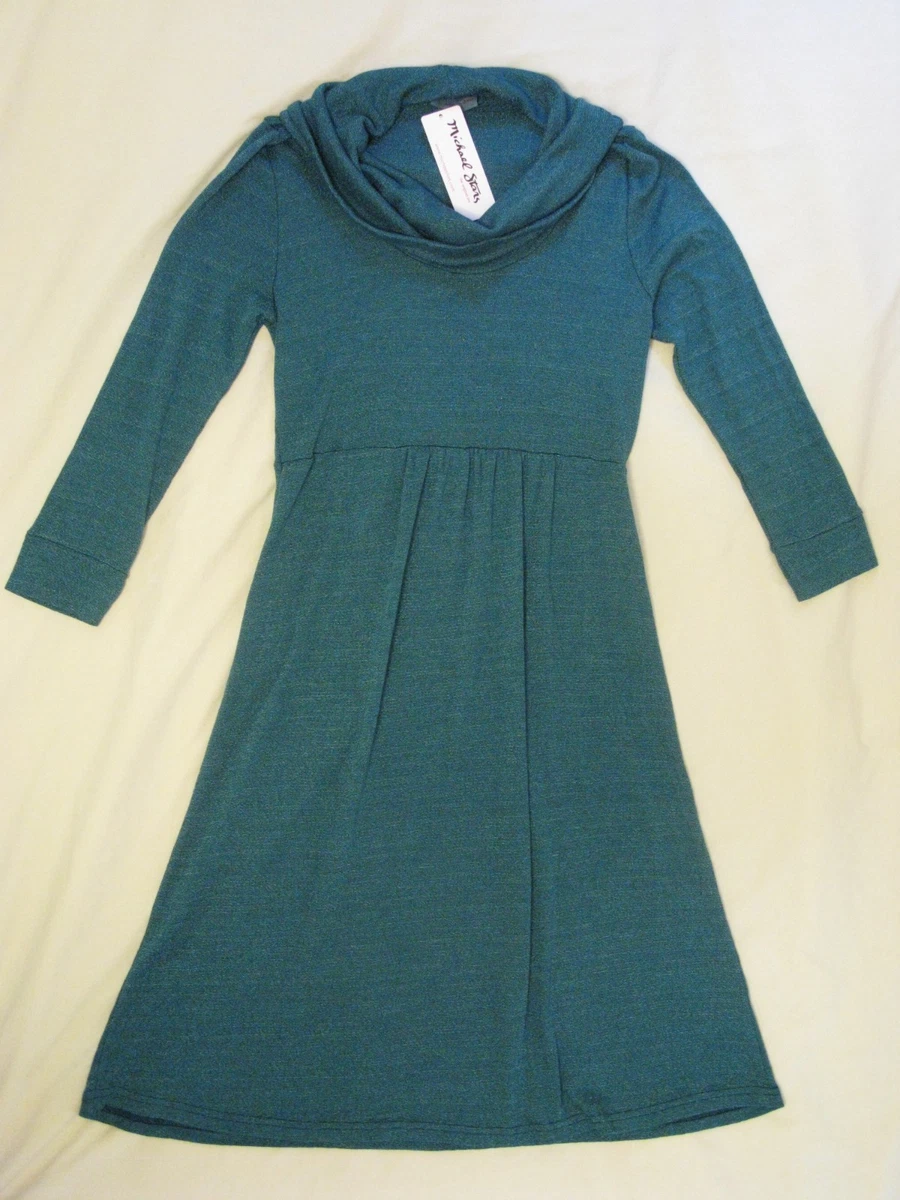 Michael Stars Cowl Neck Dress 'Hypnotic Shine' Emerald Small Med Sz NWT |  eBay