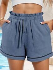 Womens Casual Shorts Comfy Drawstring High Waisted Summer Shorts with Pockets