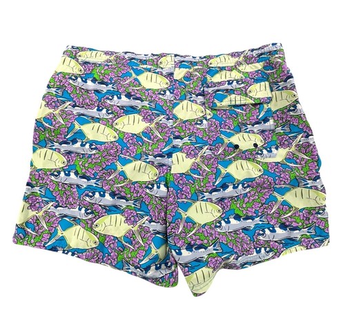 Bañador Vineyard Vines para hombre grande estampado de peces y corales forrado de secado rápido - Imagen 5 de 9