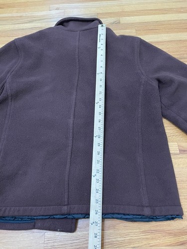 L.L. Bean Pea Coat Women's L Brown Quilted Lined Lambswool Double Breasted - Picture 4 of 12