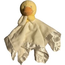 Carters Yellow White Duck Holding Security Baby Blanket Satin Lovey Plush 2015