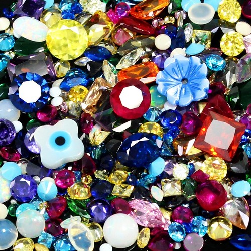 Certified Natural Diamond MOGOK Ruby Emerald Sapphire Turquoise Amethyst 128 Pcs - Picture 6 of 7