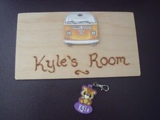 KYLE - VW Campervan Wooden Door Plaque & Zip Puller