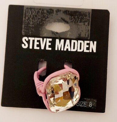NEU Steve Madden rosa Statement Edelstein Ring - Kostüm Schmuck Größe 8