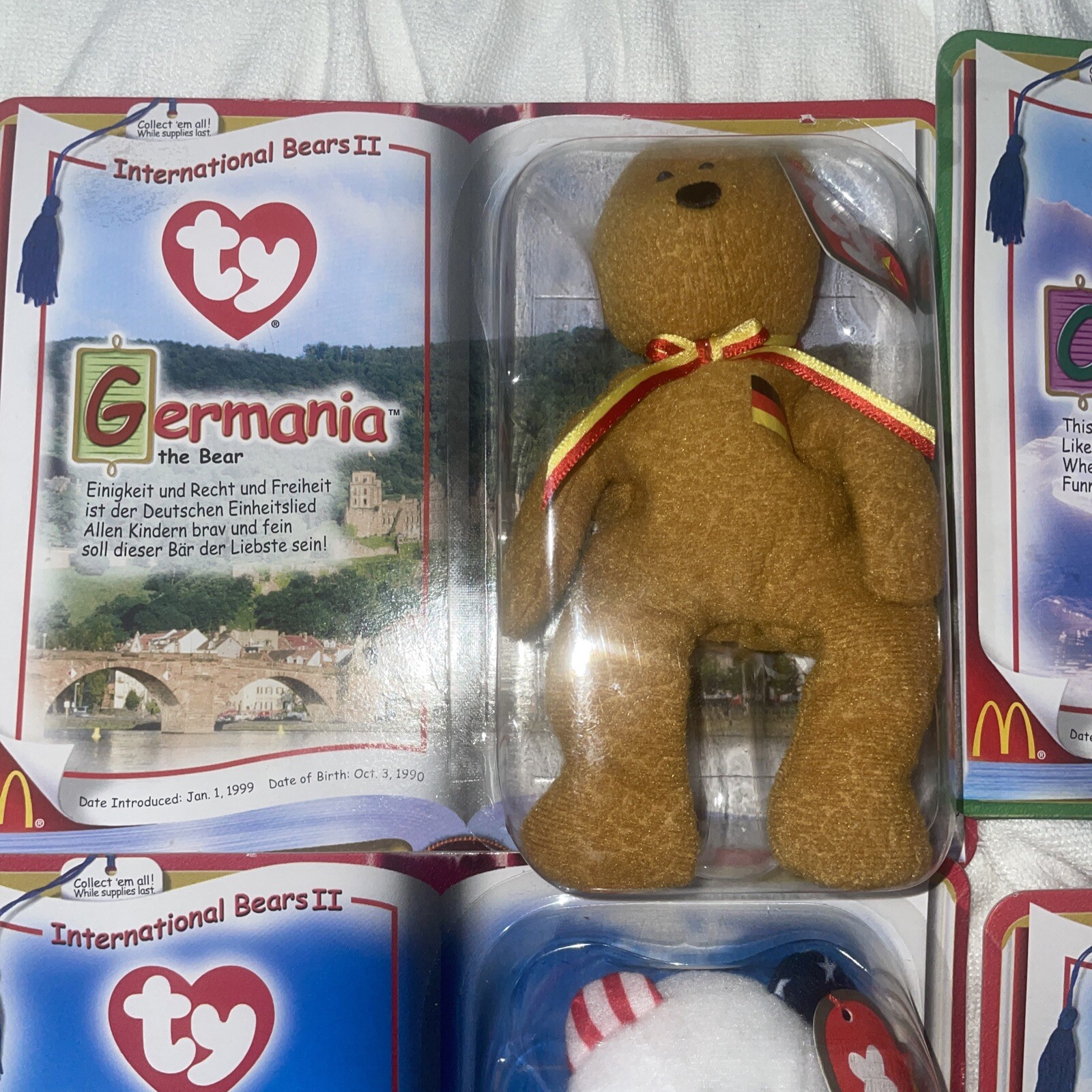 TY The Bear Beanie Baby International Bears II set4 Mc Donald's Retired RARE tag - Picture 3 of 8