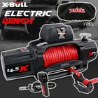 X-BULL 12V Electric Winch 14500LBS Winch Synthetic Rope Trailer Winch 4X4 4WD