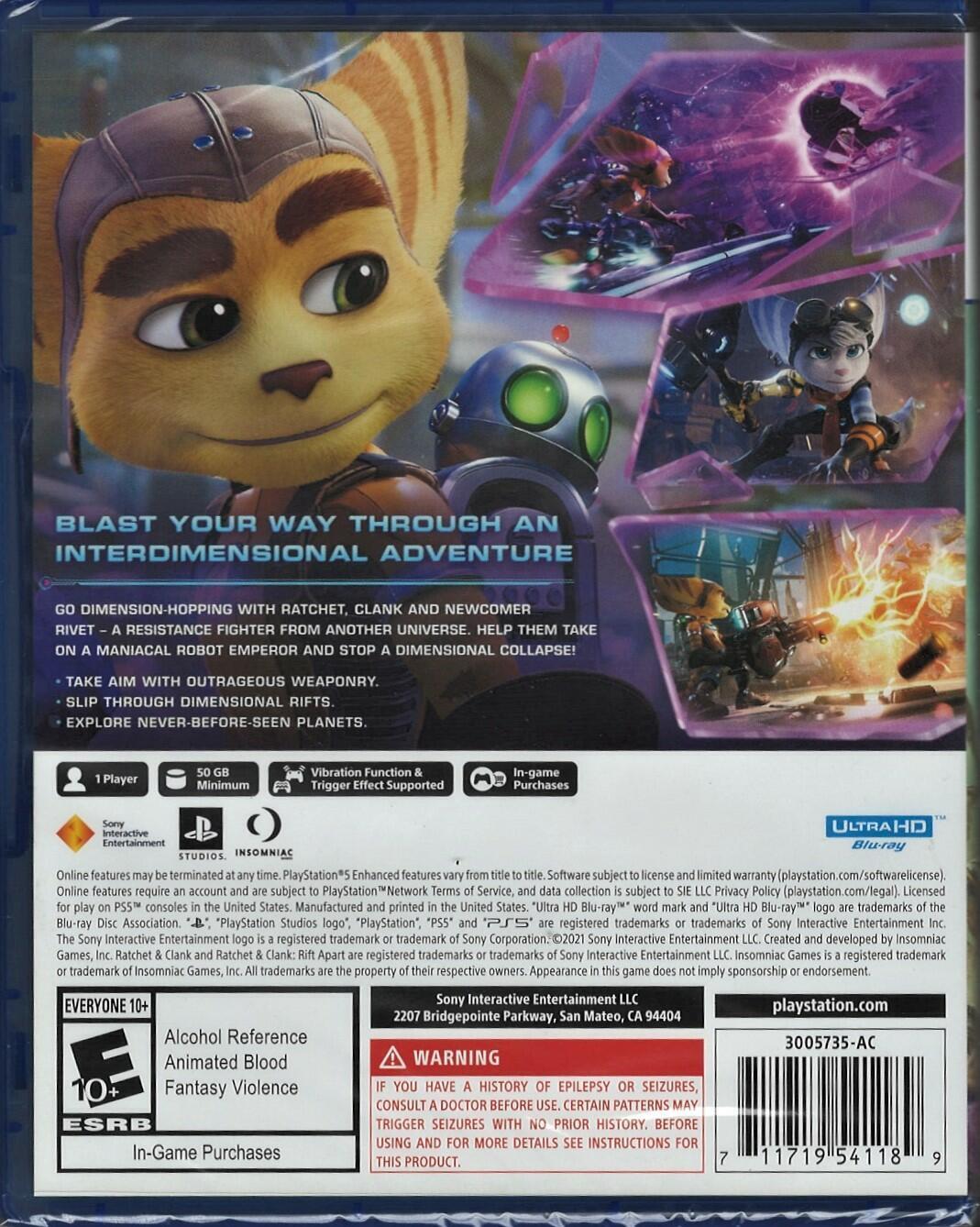 Ratchet & Clank: Rift Apart - Sony PlayStation 5 Brand New SEALED  711719541189