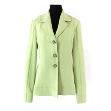 GANNI Lime Green Twill Silver Chunky Nugget B...