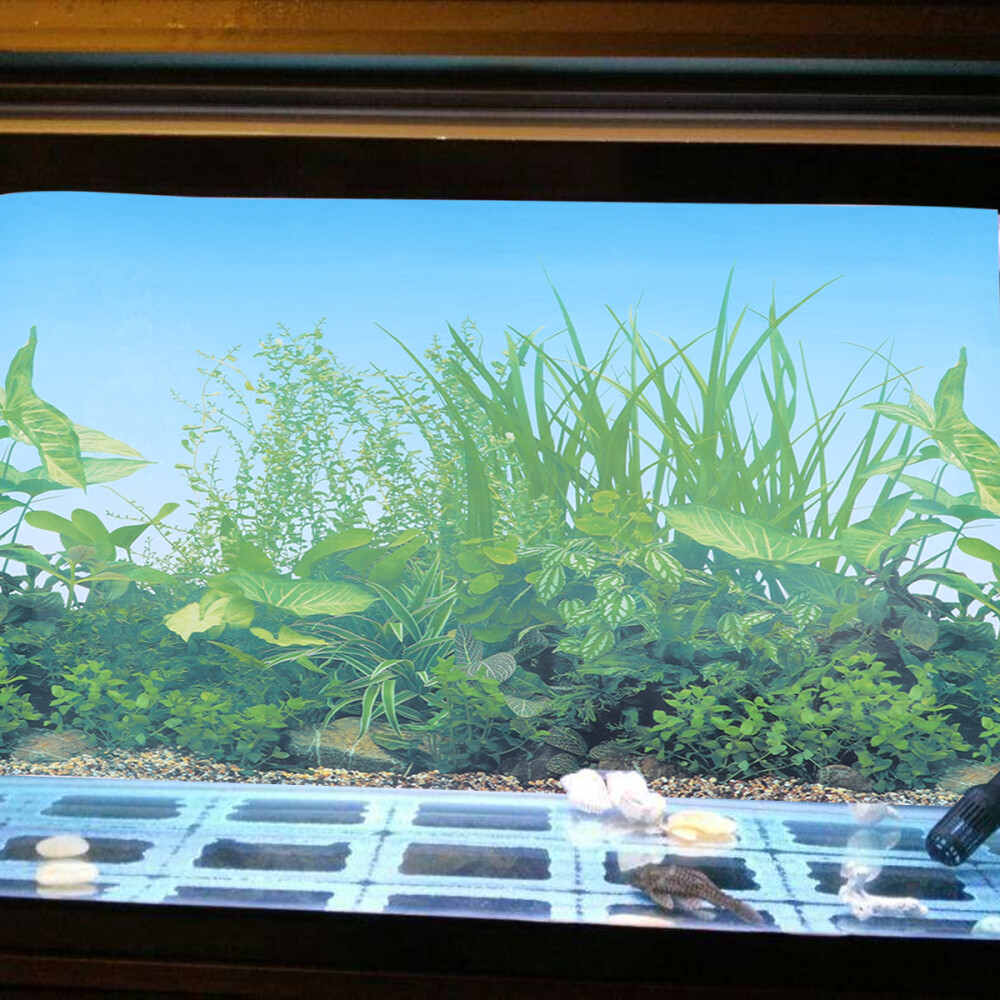 2 PCS Aquarium Background 55 Gallon 3d Wallpaper Double Sided eBay