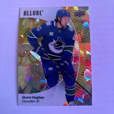 2023-24 NHL Upper Deck Allure Hockey #34 Quinn Hughes Yellow Taxi