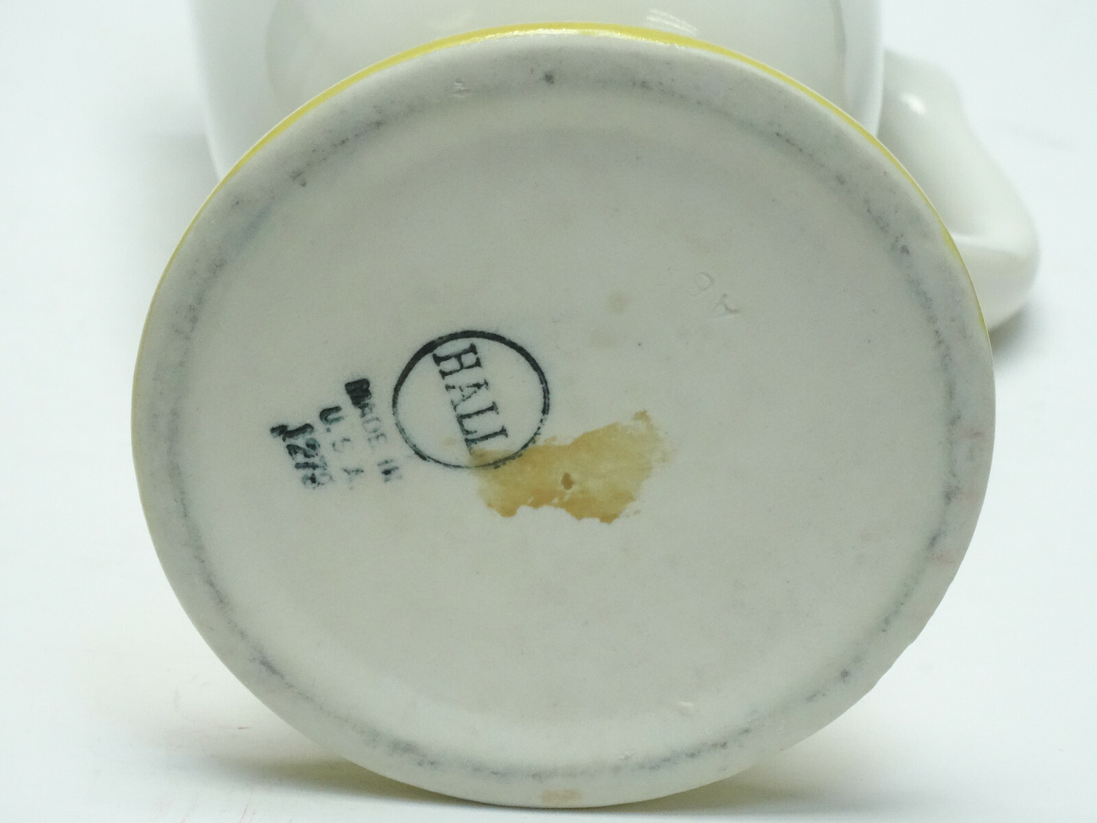 Set of 5 pcs HALL 1278 CERAMIC IRISH COFFEE MUG with YELLOW BASE ~ 6"