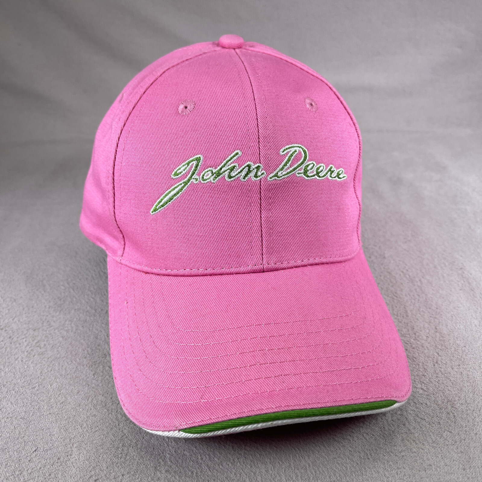 John Deere Hat Unisex Pink Strapback Cap Embroidered Tractors Farming