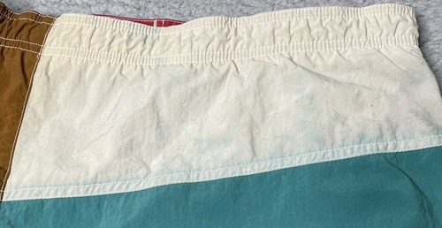 VTG 1997 Looney Tunes Taz Tasmanian Devil Color Block Swim Trunks Shorts Sz XL - Picture 10 of 10