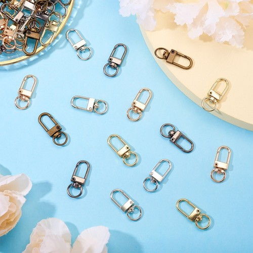 50Pcs Alloy Swivel Snap Hook Clasps Mixed Color Jewelry Findings 33x12~13x5~6mm - Picture 5 of 8