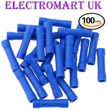 100 BLUE BUTT INSULATED WIRE CABLE ELECTRICAL CRIMP TERMINAL JOINERS