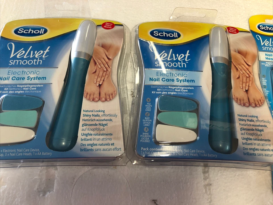 Sistema electrónico de cuidado de uñas suave Scholl Terciopelo + 3 cabezales adicionales sellados X2 Foto 2 de 3
