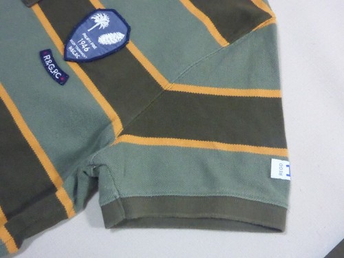 029 MENS EX-COND R & G OLIVE / KHAKI / TAN S/S THICK POLO SZE MEDM $110 RRP. - Picture 5 of 10
