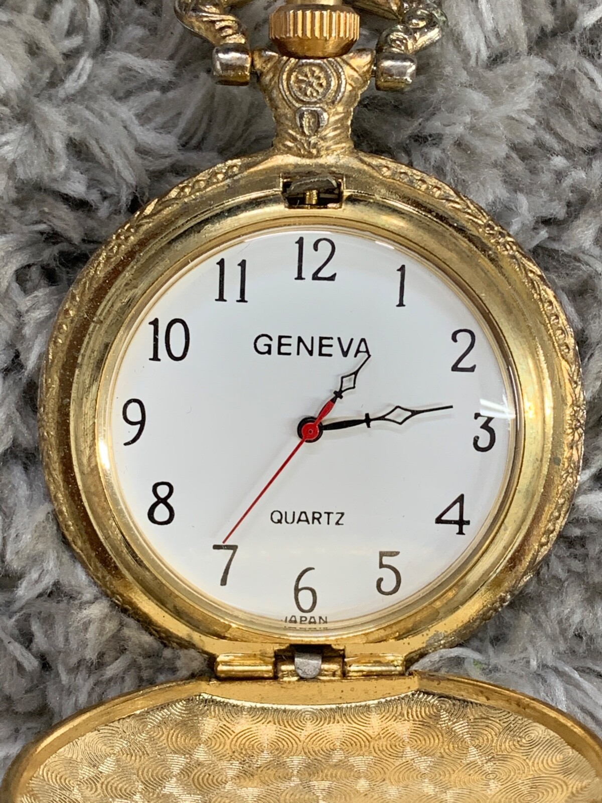 Geneva Quartz Pocket Watch Bronze Hunting Scene Geese Birds Works! eBay
