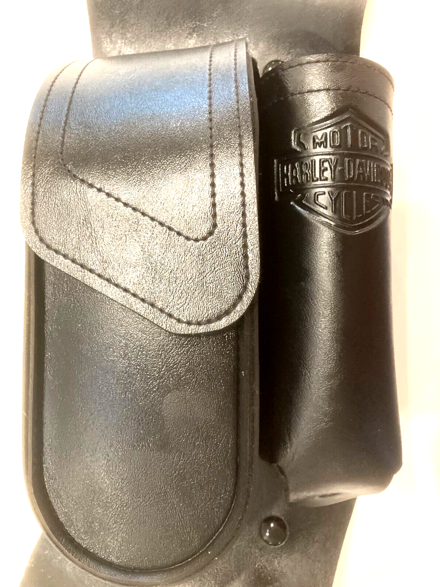 LEFT 93-16 Harley Touring OEM Leather Saddlebag Water Bottle Tool Pouch  91991-98 | eBay