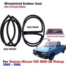 Windscreen Rubber Seal Front Rear Fits Datsun Nissan 720 Pickup 1980-86 2 PCS