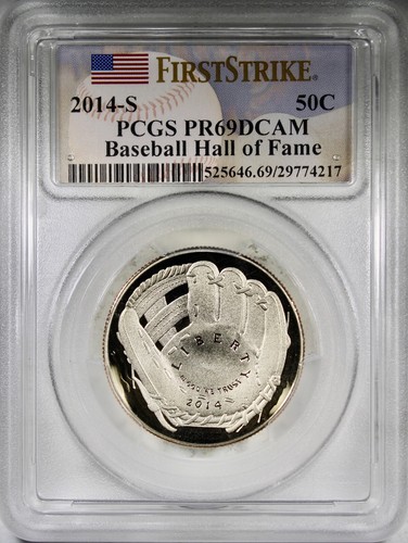 2014-S Baseball Hall Of Fame Proof Half Dollar PCGS PR69DCAM First Strike Coin
