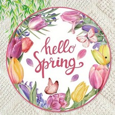2D Iron Plaque, Hello Spring Sign,Home Gift Window Decoration, Porch, Room, Home