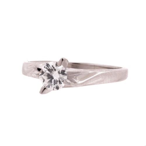 0,52 ct Diamant Solitär Verlobungsring GIA-Zertifikat 14 K Weißgold Gr. 7,5 - Bild 5 von 10