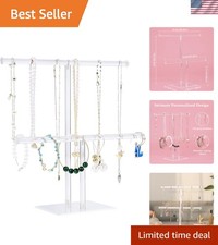 Modern Jewelry Holder: 2-Tier Acrylic Display for Tangle-Free Organization