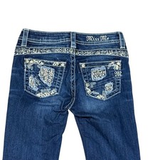 Miss Me Girls Size 12 Dark Wash Embellished Skinny Jeans Denim