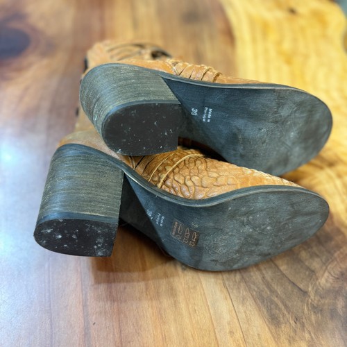 Free People Cerrara Damen Webstiefel 8,5 - 9 Leder Boho 39 Stapelabsatz - Bild 8 von 9