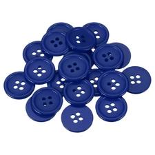 22 Pcs Resin Round Buttons for Craft, 4 Holes Sewing Snaps, Dark Blue (20mm)