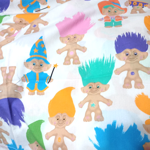Vintage Treasure Troll Twin Flat Bed Sheet Ace Novelty - Picture 6 of 9