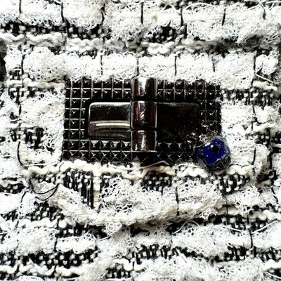 Rare Chanel 2.55 Reissue White/Black Tweed Garden Party CC Charms