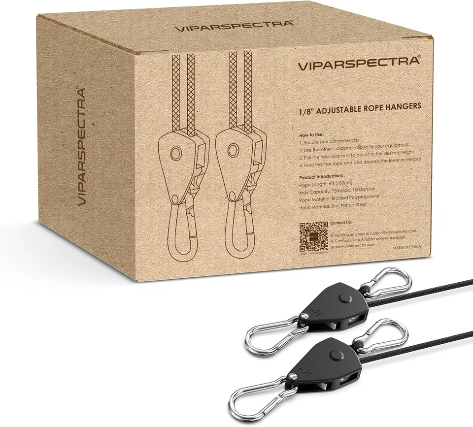 Adjustable 1/8 Inch Ratchet Straps for Grow Lights & Outdoor Gear - 12-Pack Foto 2 de 4