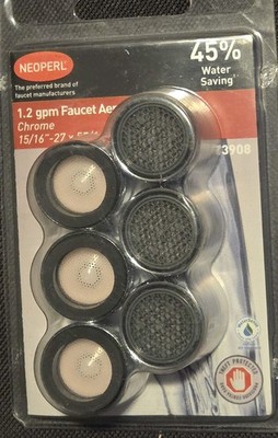 Neoperl 1.2 GPM Faucet Aerator Chrome Finish 6 Pack 15/16''-27 x 55/64''-27
