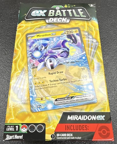 Pokemon TCG ex Battle Deck Factory Sealed Box 60 Card Deck w/Miraidon ex BNB593