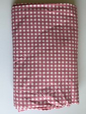 Vintage Ralph Lauren Gwen Pink  White Gingham FULL Flat Sheet 100 Cotton