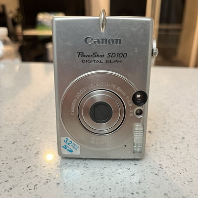 #ad Canon PowerShot Digital ELPH SD100 3.2 MP Digital Camera Silver Parts Only $23.00